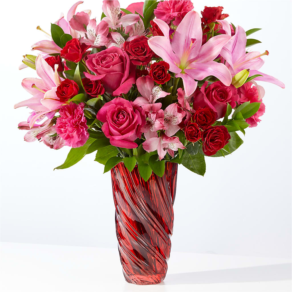 In Love Bouquet with Luxe Swirl Vase – East City Flower Shop, Peterborough ON
