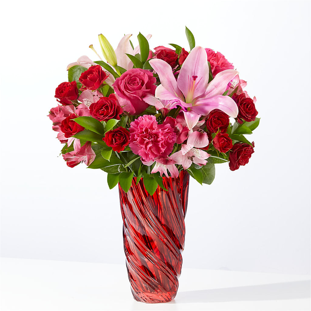 In Love Bouquet with Luxe Swirl Vase – East City Flower Shop, Peterborough ON