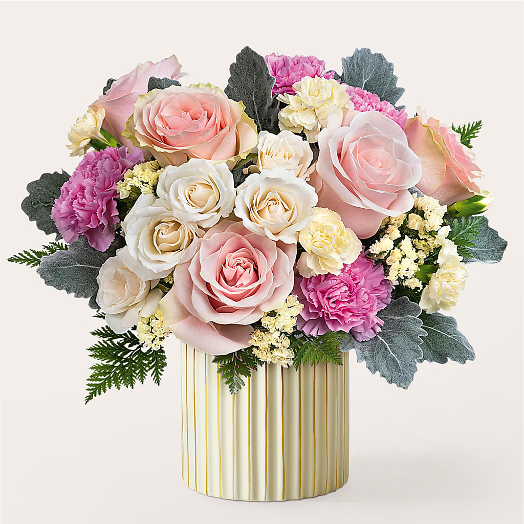 Blissful Moments Bouquet with Ivory Vase – East City Flower Shop, Peterborough ON