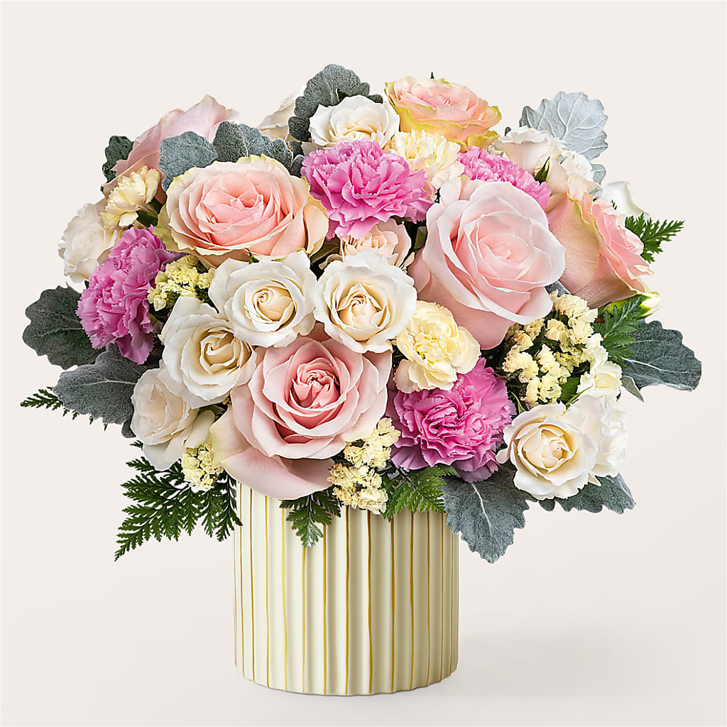 Blissful Moments Bouquet with Ivory Vase – East City Flower Shop, Peterborough ON