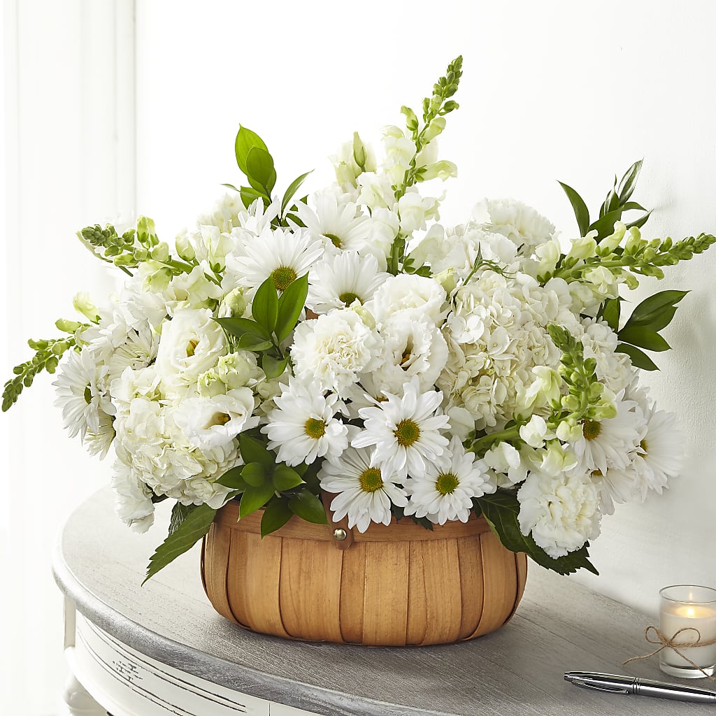 Pure Ivory Basket – East City Flower Shop, Peterborough ON