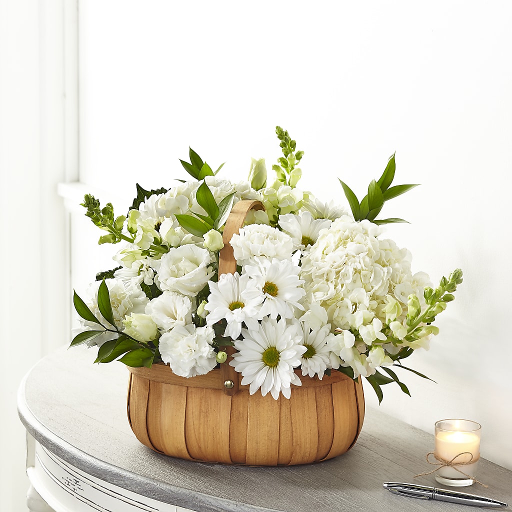 Pure Ivory Basket – East City Flower Shop, Peterborough ON