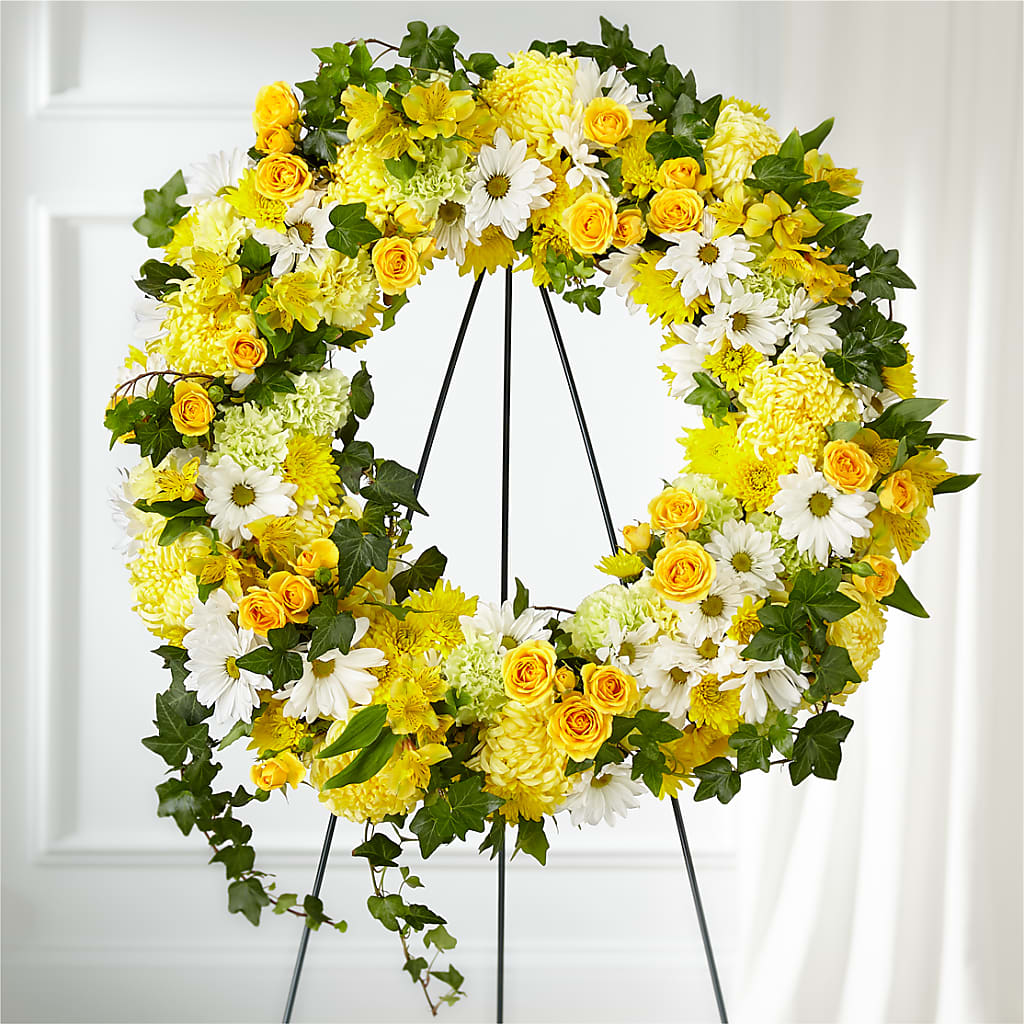 Golden Remembrance Wreath – East City Flower Shop, Peterborough ON