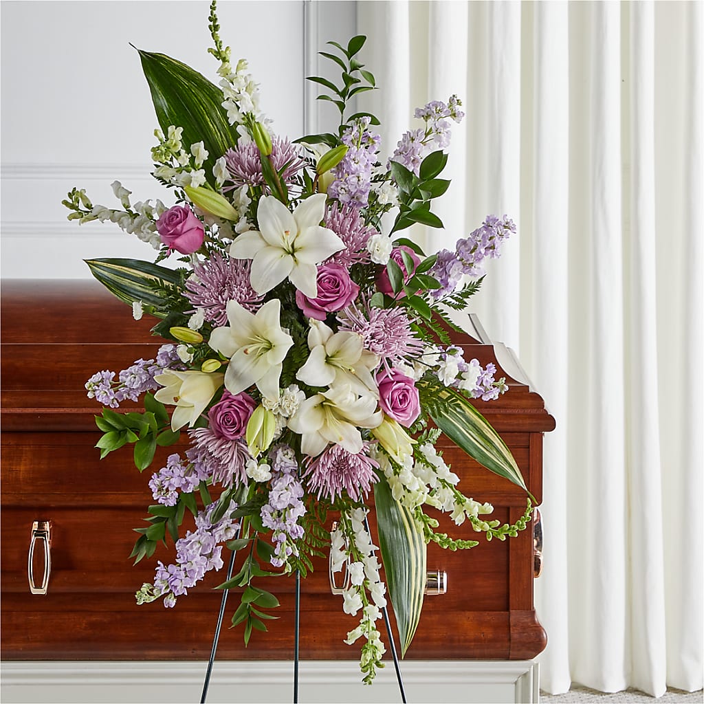 Grateful Hearts Standing Spray – East City Flower Shop, Peterborough ON