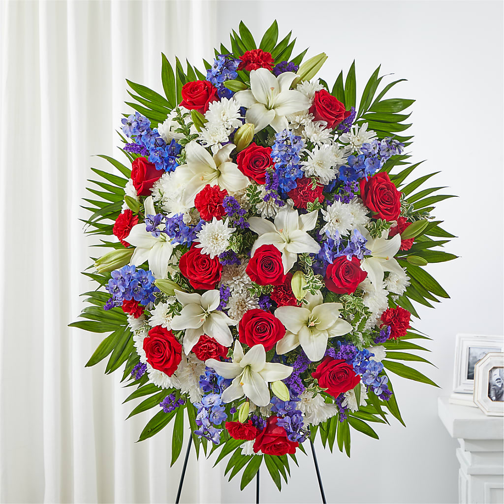 Cherished Service Standing Spray – East City Flower Shop, Peterborough ON