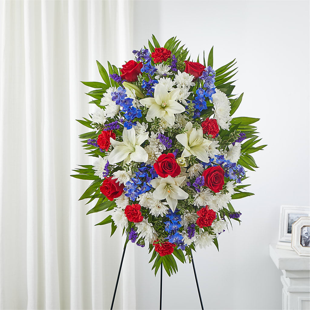 Cherished Service Standing Spray – East City Flower Shop, Peterborough ON