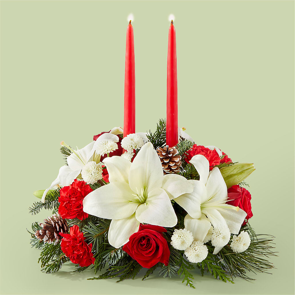 Seasonal Festivities Centerpiece – East City Flower Shop, Peterborough ON