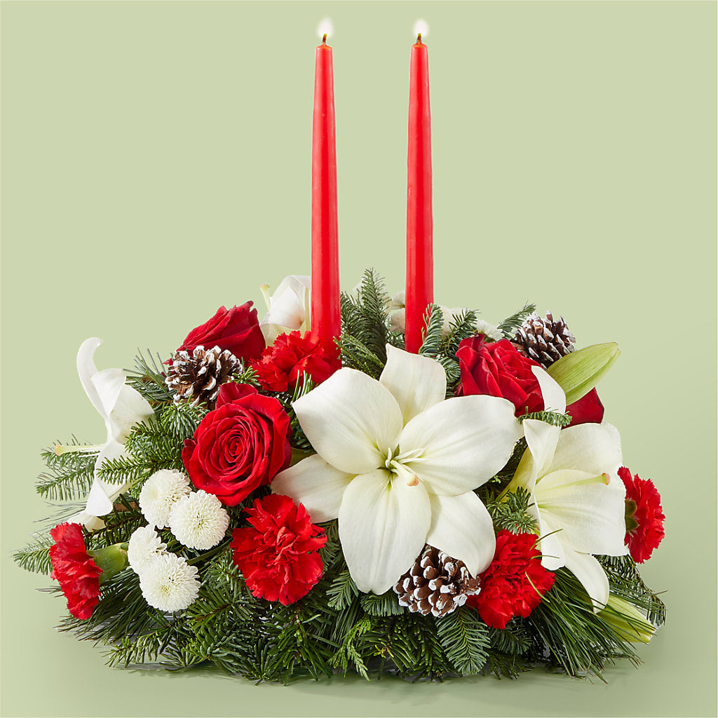 Seasonal Festivities Centerpiece – East City Flower Shop, Peterborough ON