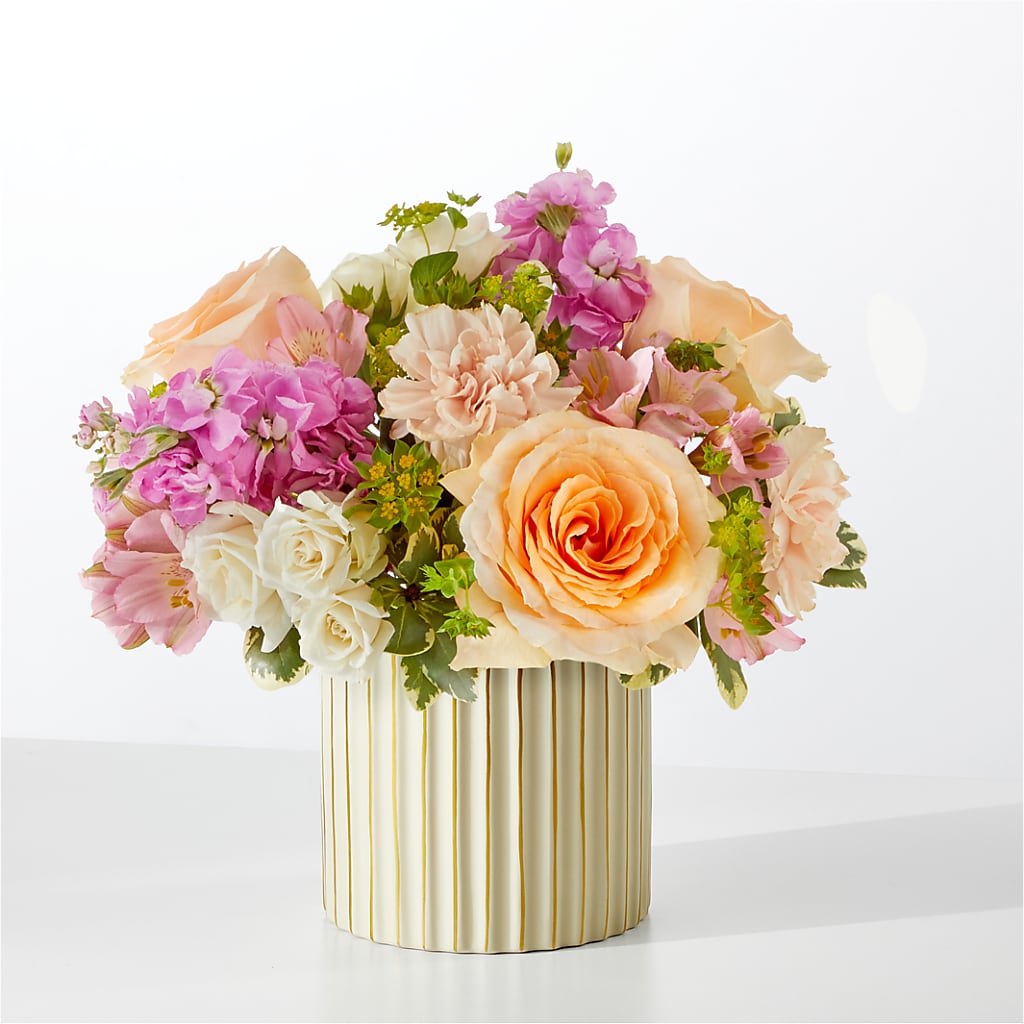 Paradise Bouquet with Ivory Vase – East City Flower Shop, Peterborough ON