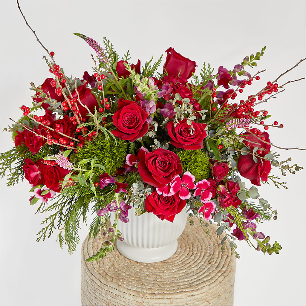 Big Red Bow Bouquet –  East City Flower Shop, Peterborough ON