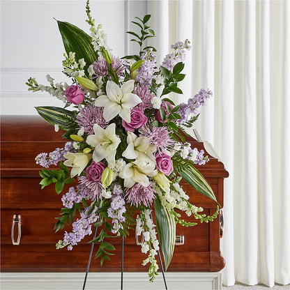 Grateful Hearts Standing Spray –  East City Flower Shop, Peterborough ON