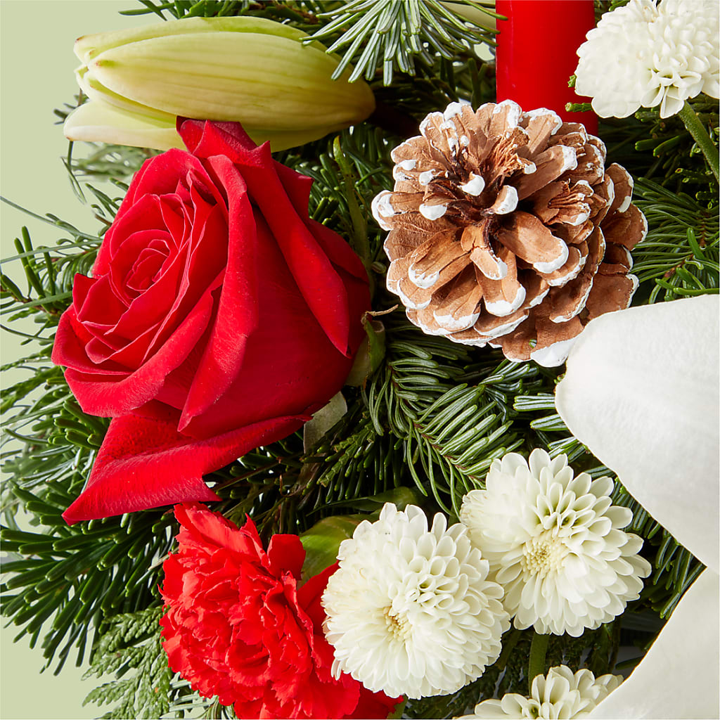 Seasonal Festivities Centerpiece –  East City Flower Shop, Peterborough ON