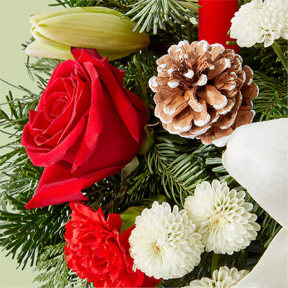 Seasonal Festivities Centerpiece –  East City Flower Shop, Peterborough ON