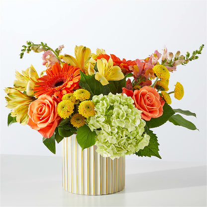 Autumn Sunshine Bouquet with Ivory Vase –  East City Flower Shop, Peterborough ON
