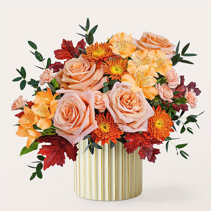 Spiced Latte Bouquet with Ivory Vase –  East City Flower Shop, Peterborough ON