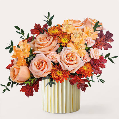 Spiced Latte Bouquet with Ivory Vase –  East City Flower Shop, Peterborough ON