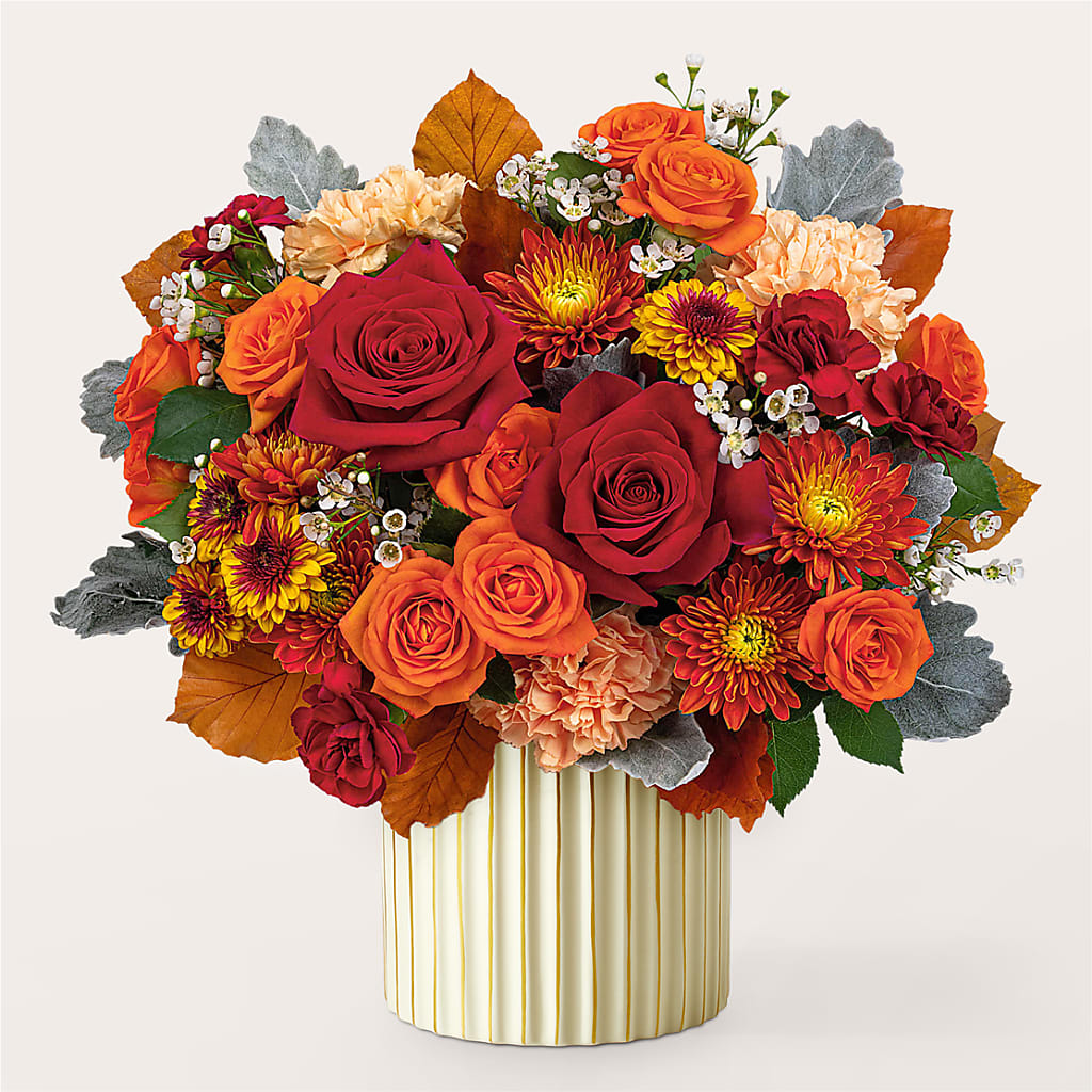 Merlot Bouquet with Ivory Vase –  East City Flower Shop, Peterborough ON