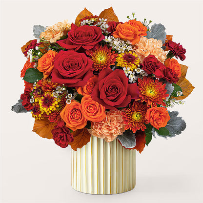 Merlot Bouquet with Ivory Vase –  East City Flower Shop, Peterborough ON