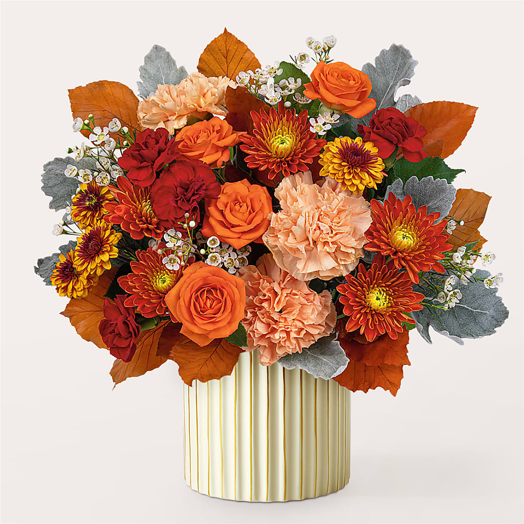 Merlot Bouquet with Ivory Vase –  East City Flower Shop, Peterborough ON